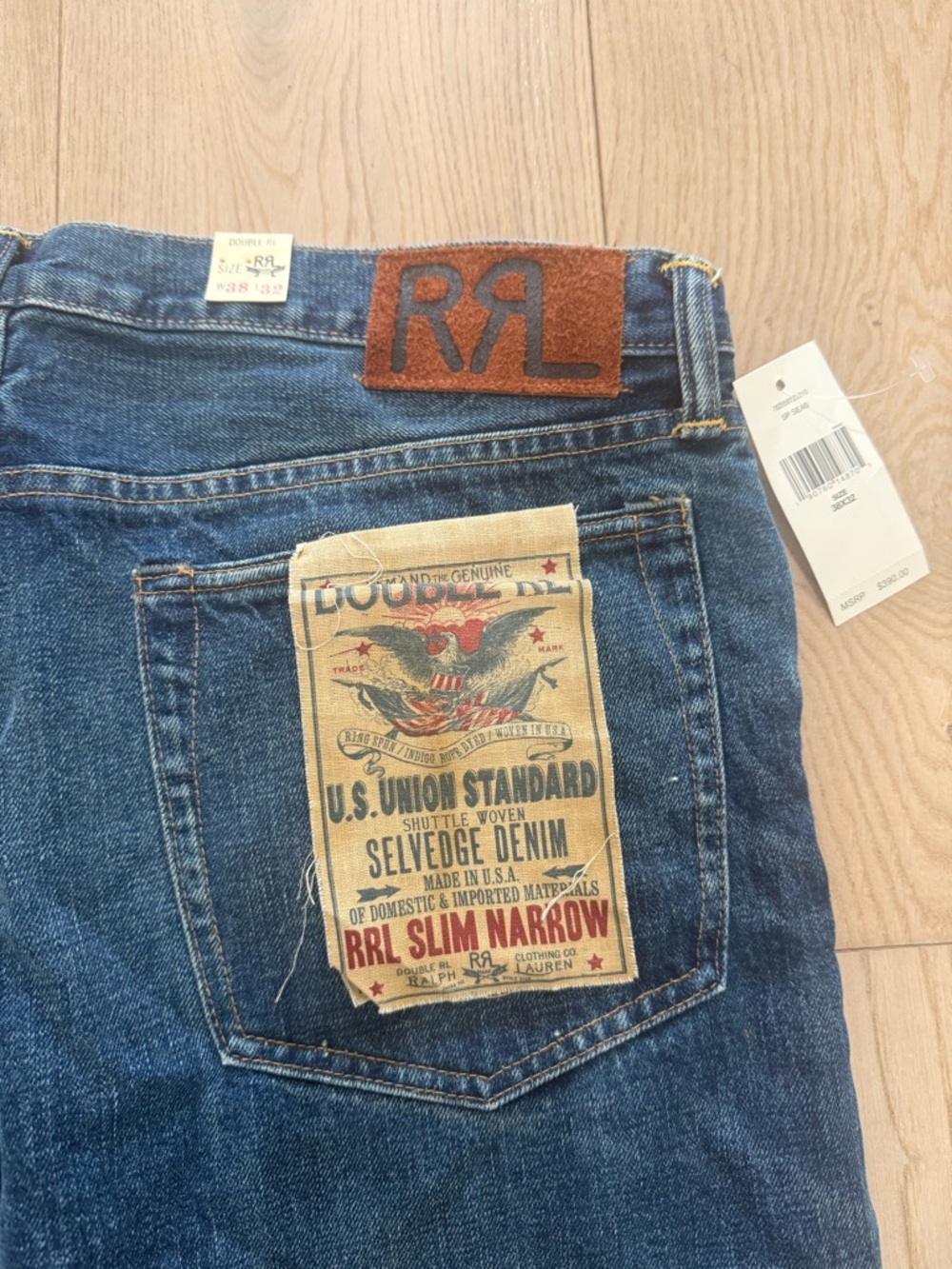Ralph Lauren Double RL Slim Narrow Selvedge Denim Jeans - Blue